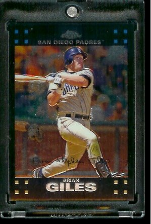 2007 Topps Chrome #130 Brian Giles San Diego Padres Baseball Card - Mint Condition - Shipped In Protective Display Case !