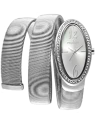 Peugeot Womens 7088S Silver-tone Spiral Snake Watch