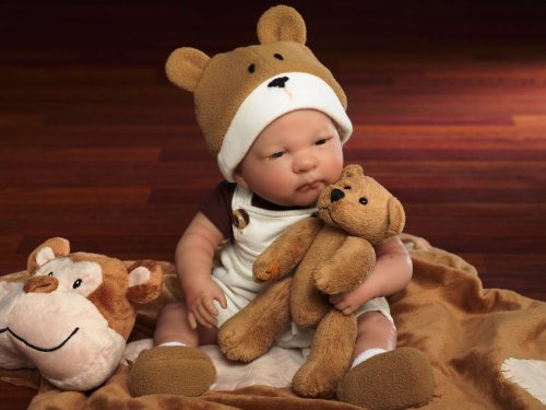 519dDga609L Baby Bear 18 Girl w/Teddy Bear Special Edition Berenguer Doll