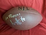 A.J. Hawk Autographed NFL Wilson Composite Football with "Go Packers" Inscription, Green Bay Packers, Ohio State Buckeyes, Proof Photo of AJ Signing for Us.