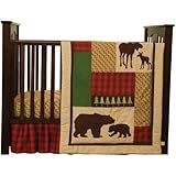Trend Lab Northwoods 3 Piece Crib Bedding Set, Red/Tan