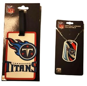 Tennessee Titans Aminco, Inc. Bag Tag and Dog Tag Necklace Accessories Pack