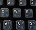 Chinese Keyboard Stickers with Blue Lettering on Transparent Background