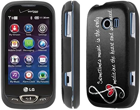 NakedShield LG Extravert 2 VN280 (Music Note Quote) Total Hard Armor LifeStyle Phone Case