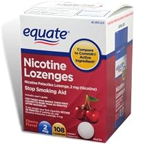 Equate - Nicotine Lozenge 2 Mg, Stop Smoking Aid, Cherry Flavor, 108-Count
