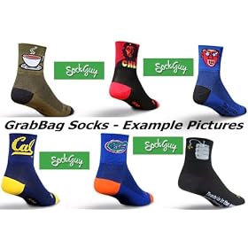 6 PAIRS - SockGuy, Defeet or Balega Stretch-to-Fit Coolmax Athletic Socks - Grabbag design - We Select You Save Big!! LongsCycle Selects Design - You Save!!