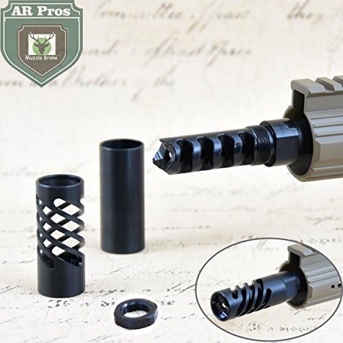 AR Pros .223 5.56 1/2x28 Thread with Spiral Cut Shroud and Directional Shroud System,Comes with Free Jam Nut and Crush Washer