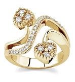18k Yellow Gold Diamond Heart Ring (H/SI2, 1/3 ct. tw.)