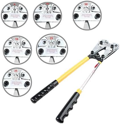 Crimpers 6 Dies Compound Wire Terminal Cable Lug Crimping Tool 6/10/16/25/35/50mm²