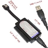Electronics : Nexons USB 2.0 to IDE & SATA Adaptor Kit for 2.5/3.5/5.25 Inch SATA or IDE Drive with Power Adaptor