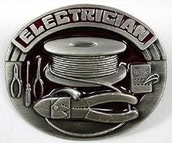 Electrician (Occupation) Enamel Pewter Buckle