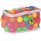 Click N' Play Pack of 100 Phthalate Free BPA Free Crush Proof Plastic Ball, Pit Balls - 6 Bright Colors in Reusable and Durable Storage Mesh Bag with Zipper