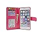 Navor Protective Flip Wallet Case for iPhone 6S Plus & iPhone 6 Plus [5.5 inch] - Hot Pink (IP6PHP)