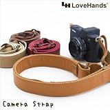 【 LoveHands / ラブハンズ 】 エンボスレザー の 斜めがけ カメラストラップ ( 皮革 本革 ストラップ ミラーレス マイクロ 一眼 レフ カメラ デジカメ レザー ) Nikon