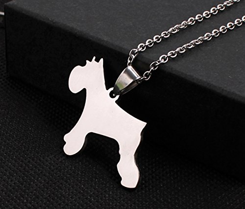 Stainless Steel Miniature Normal Schnauzer Dog Silhouette Pet Dog Tag Breed Collar Charm Pendant Necklace