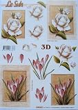 A4 3D step by step Le Suh decoupage sheet - floral - sympathy flowers