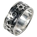 Star Of David Band - Sterling Silver Ring