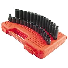 Sunex 3329 3/8-Inch Drive Standard and Deep Metric Master Impact Socket Set, 29-Piece