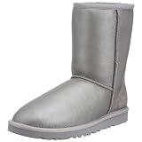 Low Price Ugg Australia Woman Classic Short Boots  Metallic Sterling Silver