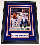Steve Spurrier Autographed Florida Gators Coaching 8x10 Photo ~ with Wuerffel & National Championshi