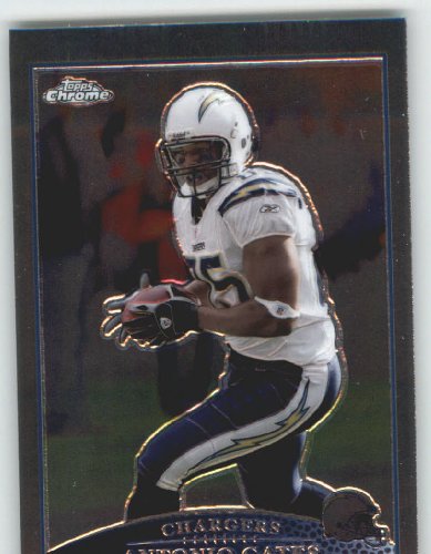2009 Topps Chrome Football Card # 43 Antonio Gates San Diego Chargers Mint Condition - Shipped In Protective ScrewDown Display Case!