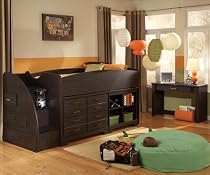 Big Sale Standard Furniture Hideout 2 Piece Kids' Loft Bedroom Set In Dark Pecan