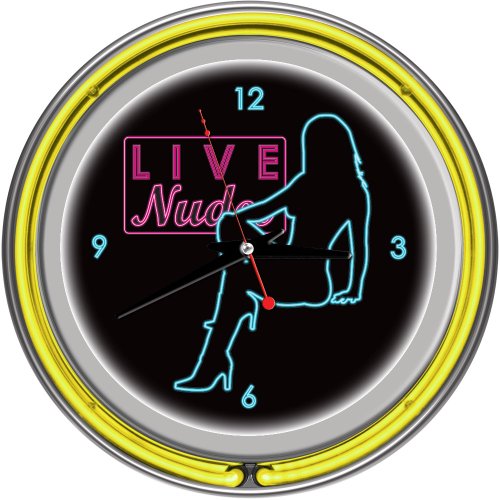 Trademark Shadow Babes - D Series - Clock with Two Neon Rings Yellow