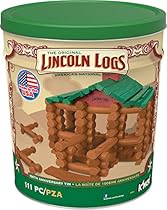 LINCOLN LOGS - 100th Anniversary Tin - 111 All-Wood Pieces - Ages 3+ Construction Education Toy
