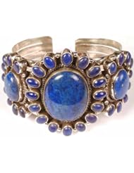 Bracelet with Large Lapis Lazuli - Sterling Silver