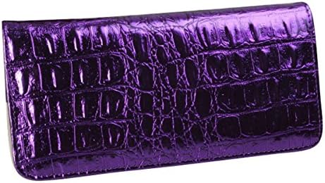 Tinotrade Vintage Patent Leather Wallets Crocodile Pattern Clutch Purses (Purple)