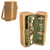 Bacchus 13.5in. Rattan Basket w/ Deluxe Wine Service For 2