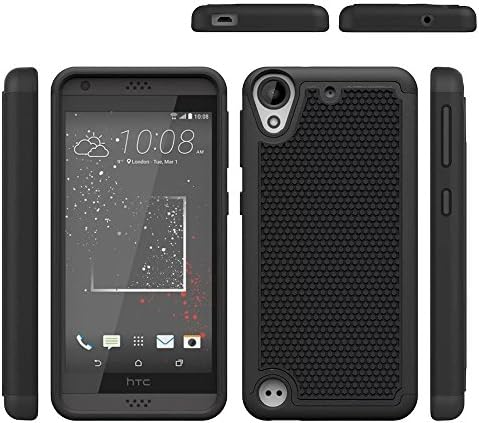HTC Desire 630 Case, HTC Desire 530 Case,Lookly(TM) [Drop Protection] [Shock Absorption] Hybrid Dual Layer Armor Defender Protective Case Cover for HTC Desire 630 , HTC Desire 530 (Black)