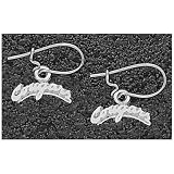 Logo Art Washington State Cougars Sterling Silver Team Font 1/4 Dangle Earrings