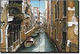 IMAGE OF The Canal by Angelica Di Chiara-Hardin - Venice Tumbled Marble Tile Mural 24