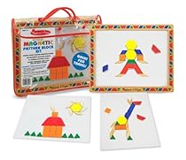 Melissa & Doug Deluxe Wooden Magnetic Pattern Blocks Set