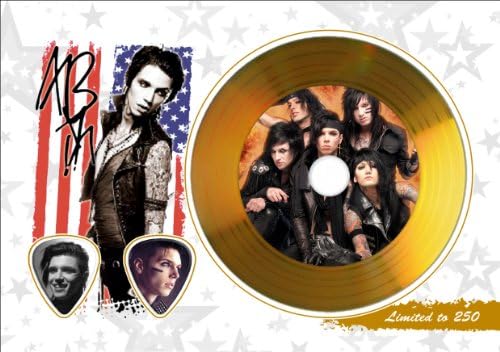 Andy Biersack Black Veil Brides Gold Disc Display With Guitar Picks