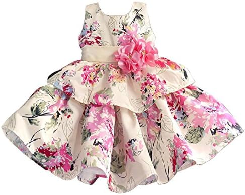Decollra Baby Girls Princess Silk Formal Kids Dress 2T Beige