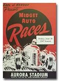 1947 Aurora Stadium Midget Racing Poster Print