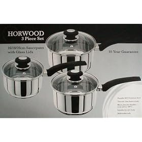 Horwood 3 Pce Phenolic Glass Lids Set (16/18/20cm)