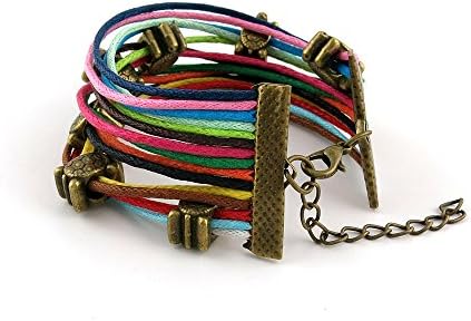 1 PCS Leather Wristband Strand Bracelet Fashion Wrap Bangle Ladies Men Women Jewellery QNW2093 Turtle Rainbow