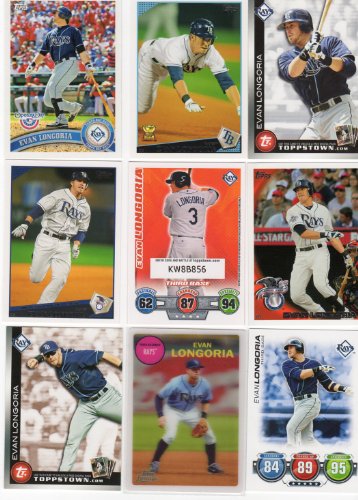 Evan Longoria Tampa Bay Rays Collectors Baseball Card Lot