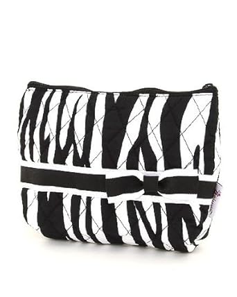 Black & White Zebra Animal Print Small Cosmetic Case Bag