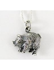 Sterling Silver Chinese Zodiac Pig Charm Necklace