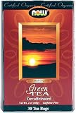 NOW Foods Organic Green Tea,  Decaf 30 Count 2 Ounce Boxes (Pack of 5)