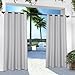 Exclusive Home Curtains Indoor/Outdoor Solid Cabana Grommet Top Curtain Panel Pair, 54x96, Cloud Grey, 2 Piece