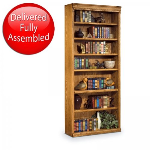 Kathy Ireland Huntington Oxford 7 Shelf Bookcase - HO3684 Wheat Oak 84H x 36W x 13D