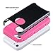ULAK iPhone 5C Case, Slim Lightweight 2in1 iPhone 5C Cases Hybrid with Soft Rugged TPU Inner Skin and Hard PC Anti Scratches Protective Cover for Apple iPhone 5C (Black+Hot Pink)