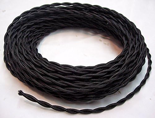 Black Cotton Cloth Covered Twisted Electrical Wire