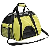 Pettom Dog Cat Outdoor Carrier - Airline Approved Soft Sided Pet Tote (Yellow)