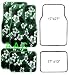 A Set of 4 Universal Fit Hawaii Hibiscus Carpet Floor Mats for Cars / Truck - Green